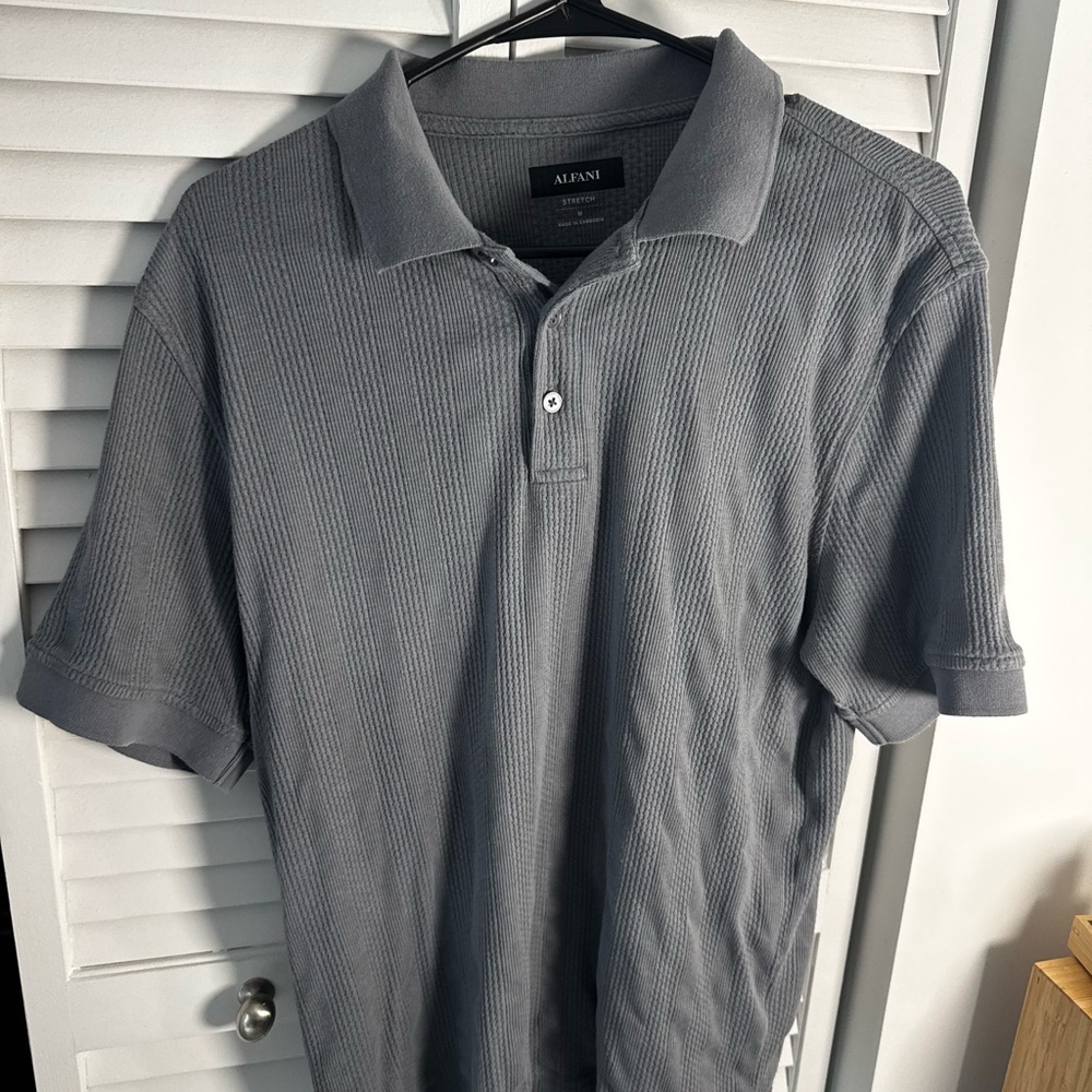 Alfani Men's Charcoal Polo Shirt